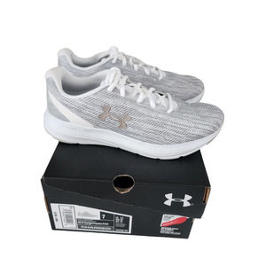NEW Under Armour Charged Impulse 2 Knit Running Shoe Women's 7 Gray Grey White